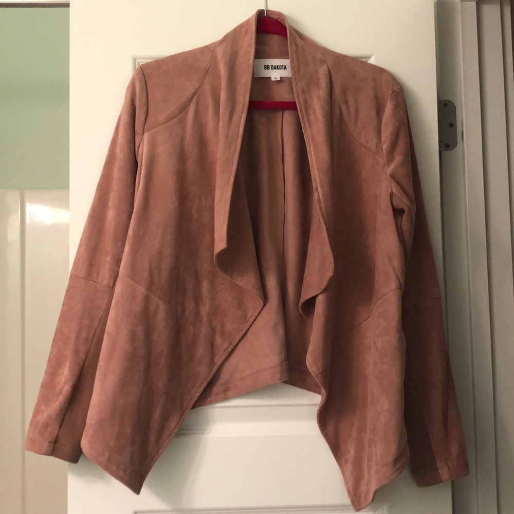 BB Dakota Women’s Wade Drape Faux Suede Jacket